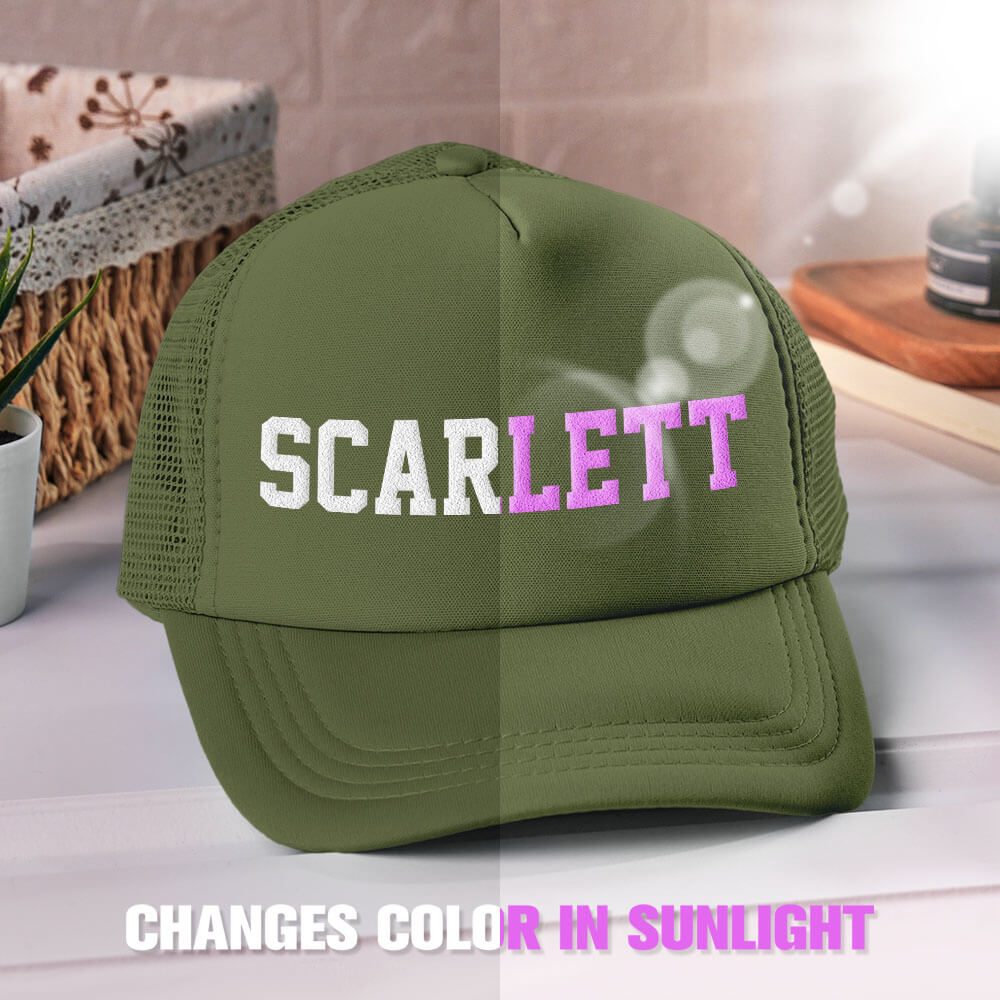 Color Light-Changing Custom Puff Print Trucker Hat