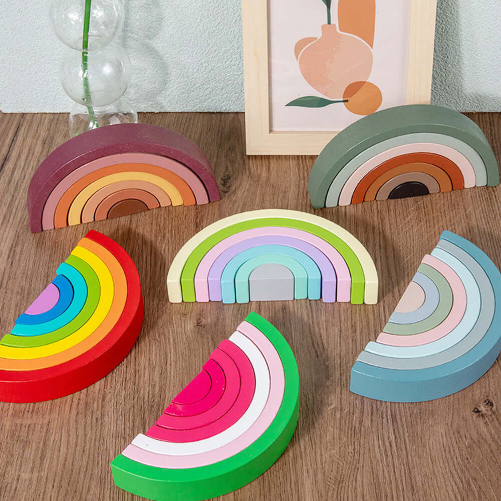 Personalized Wooden Rainbow Stacking Puzzle