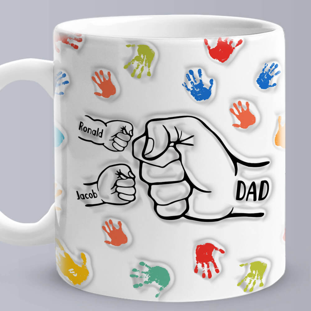 Customized 3D Inflated Effect Mug - Perfect Gift for Dad and Grandpa