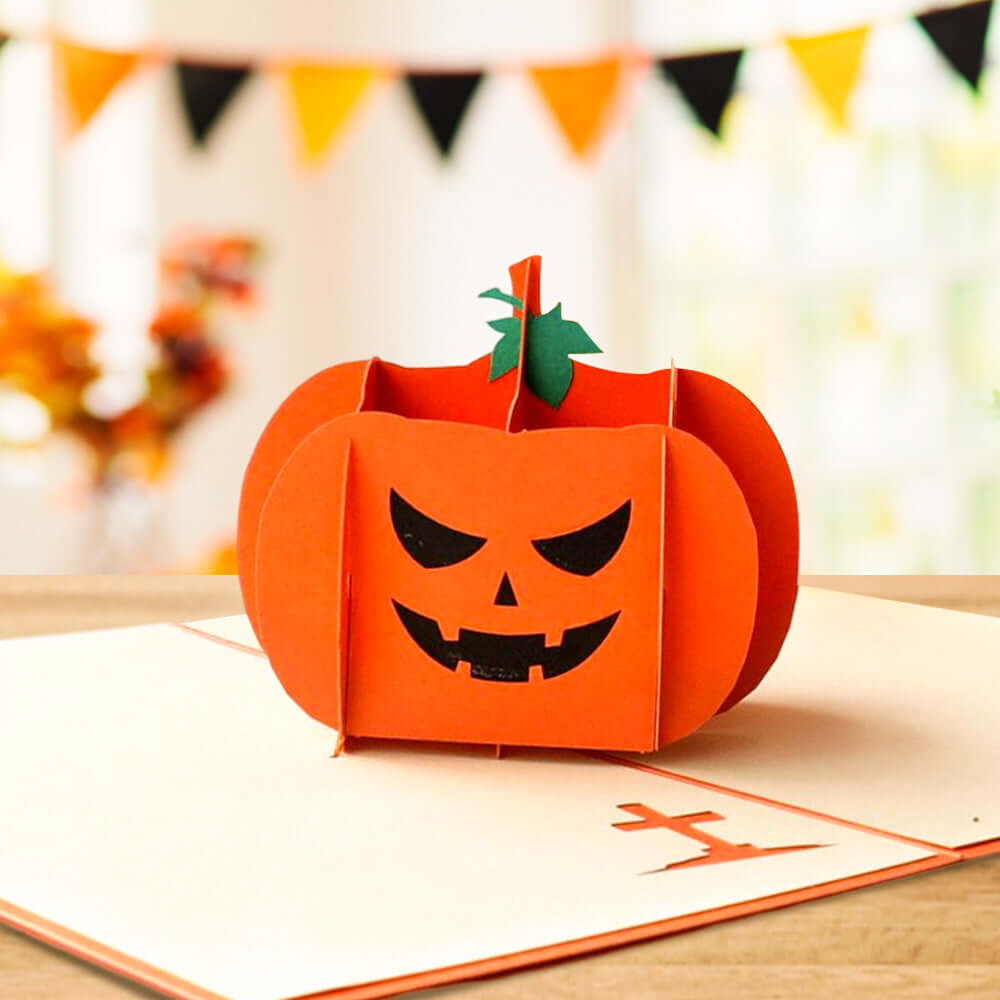 Halloween 3D Pop Up Card Angry Pumpkin Pop Up Greeting Card