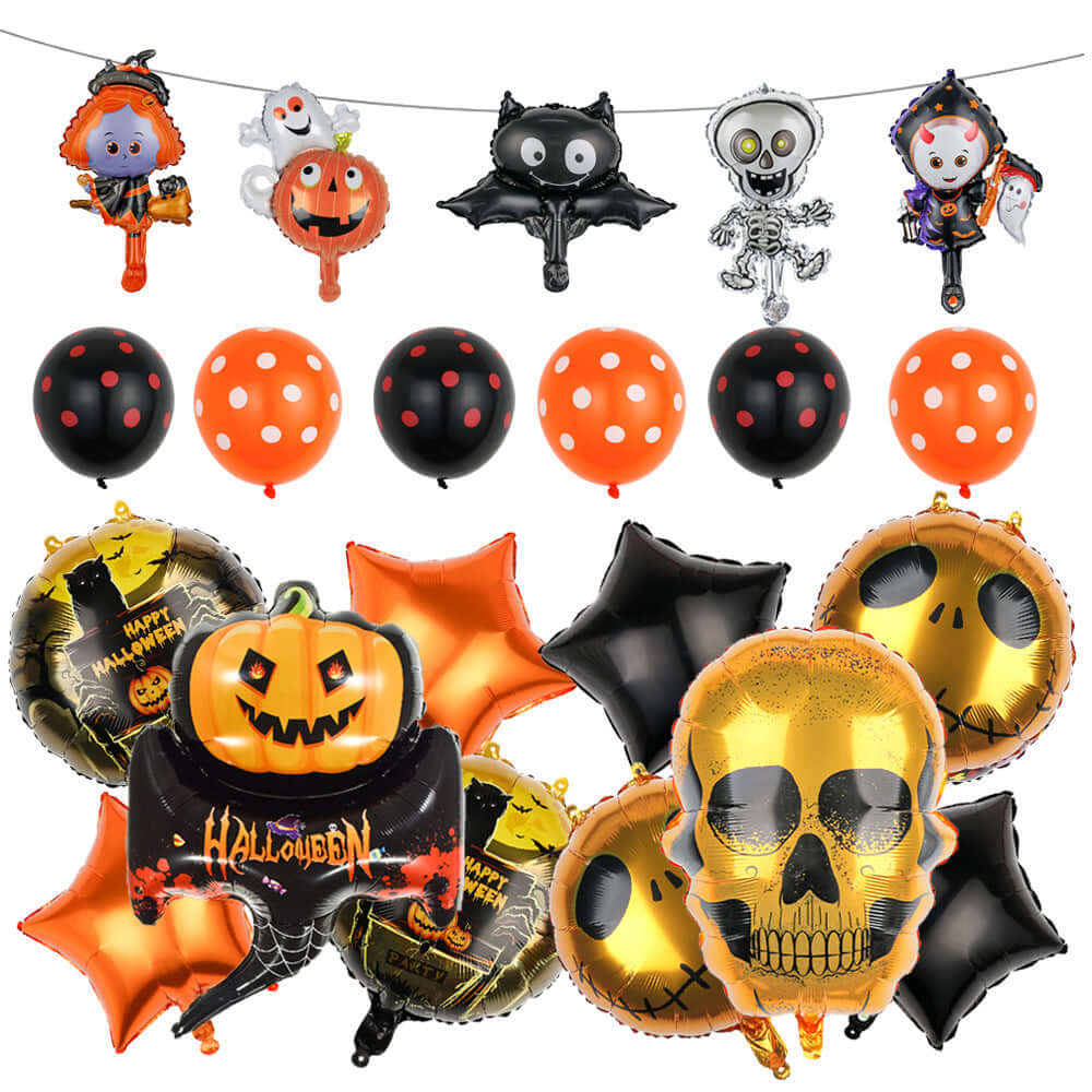 Halloween Balloon Kit Pumpkin Skulls Spider Balloon for Halloween Party Decorations Supplies