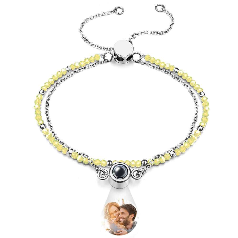 Personalized Photo Projection Double Layered Crystal Bracelet