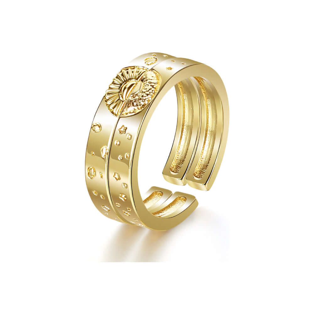 Sun and Moon Couple Rings Matching Ring Adjustable Ring Jewelry Gift for Lovers